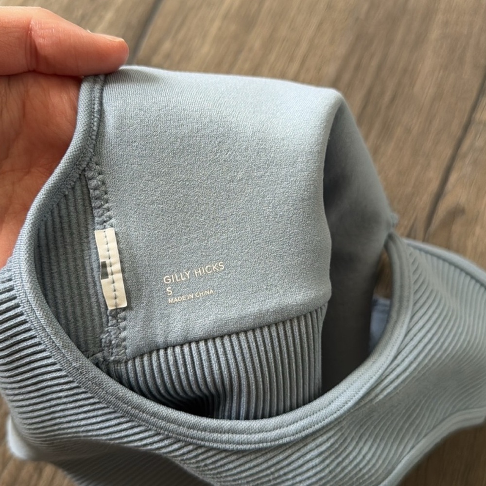 Gilly Hicks Razor Back Plunge Tank Top in Dusty Blue - Picture 3 of 3
